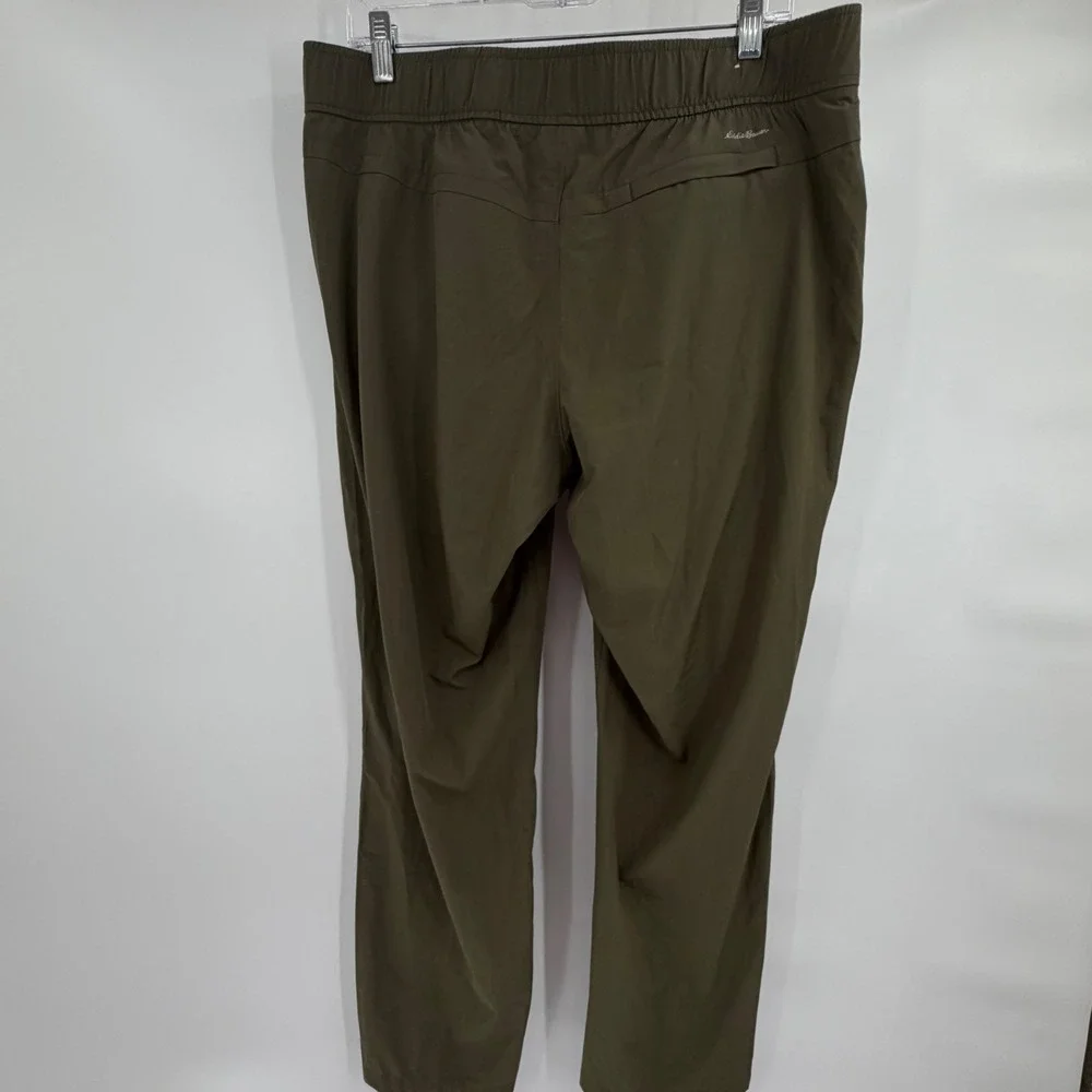 Eddie Bauer Pants Womens Large Green Elastic Waist Stretch Hiking Outdoor